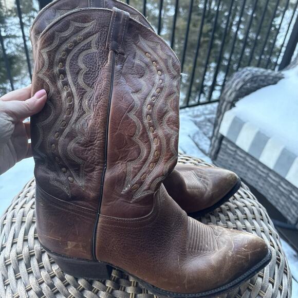 Cowboy J. Chisholm Brown Leather Boots size 11D Handcrafted in the USA main image 16
